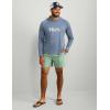 imageHUK Mens Pursuit Vented Long Sleeve Hoodie Fishing Shirt with HoodNaval Academy Heather