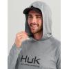 imageHUK Mens Pursuit Vented Long Sleeve Hoodie Fishing Shirt with HoodNight Owl Heather
