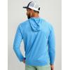 imageHUK Mens Pursuit Vented Long Sleeve Hoodie Fishing Shirt with HoodOcean Blue Heather