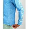 imageHUK Mens Pursuit Vented Long Sleeve Hoodie Fishing Shirt with HoodOcean Blue Heather