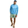 imageHUK Mens Pursuit Vented Long Sleeve Hoodie Fishing Shirt with HoodOcean Blue Heather