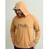 imageHUK Mens Pursuit Vented Long Sleeve Hoodie Fishing Shirt with HoodSand Piper Heather