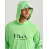 imageHUK Mens Pursuit Vented Long Sleeve Hoodie Fishing Shirt with HoodSummer Green Heather