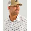 imageHUK Mens Standard Pursuit Pattern Performance Short Sleeve Polo Shirt White 50