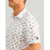 imageHUK Mens Standard Pursuit Pattern Performance Short Sleeve Polo Shirt White 50