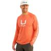 imageHUK Mens Icon Crew LongSleeve Performance Fishing ShirtFresh Salmon