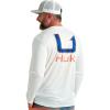 imageHUK Mens Pursuit Patterned Crew Long Sleeve ShirtWhite