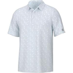 imageHUK Mens Pursuit Pattern Performance Short Sleeve Polo ShirtBobber Dot  White