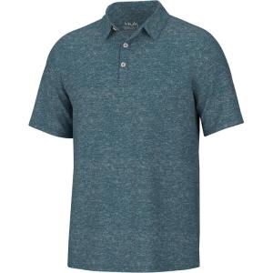 imageHUK Mens Pursuit Pattern Performance Short Sleeve Polo ShirtHeather  Tapestry