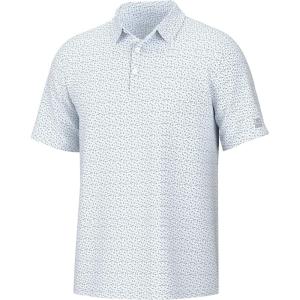 imageHUK Mens Pursuit Pattern Performance Short Sleeve Polo ShirtJig Huk  Wedgewood