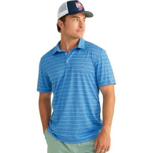 imageHUK Mens Pursuit Pattern Performance Short Sleeve Polo ShirtMarolina Blue