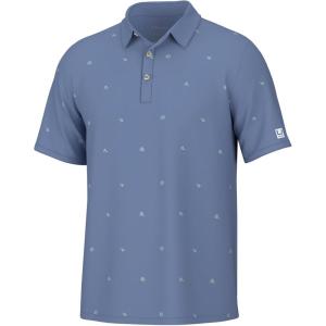 imageHUK Mens Pursuit Pattern Performance Short Sleeve Polo ShirtMixed Reels  Quiet Harbor