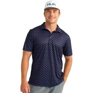 imageHUK Mens Pursuit Pattern Performance Short Sleeve Polo ShirtNaval Academy