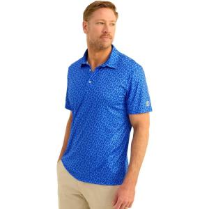 imageHUK Mens Pursuit Pattern Performance Short Sleeve Polo ShirtOcean Blue