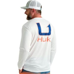 imageHUK Mens Pursuit Patterned Crew Long Sleeve ShirtWhite