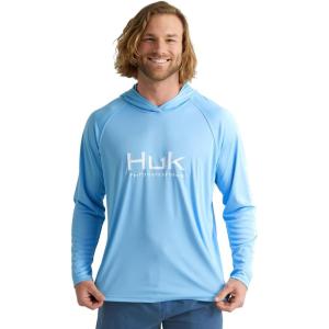 imageHUK Mens Pursuit Vented Long Sleeve Hoodie Fishing Shirt with HoodMarolina Blue
