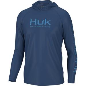 imageHUK Mens Pursuit Vented Long Sleeve Hoodie Fishing Shirt with HoodSet Sail