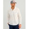 imageHUK Mens Next Level Solid Long Sleeve Fishing Button Down Shirt for MenWhite