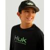 imageHUK Boys Pursuit Graphic Long Sleeve Fishing Shirt for KidsBlack 20