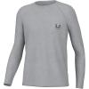 imageHUK Boys Pursuit Graphic Long Sleeve Fishing Shirt for KidsKelp Wash Logo  Harbor Mist