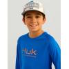 imageHUK Boys Pursuit Graphic Long Sleeve Fishing Shirt for KidsOcean Blue