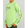 imageHUK Boys Pursuit Solid Long Sleeve Fishing Shirt for KidsSummer Green Heather