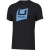 imageHUK Unisex Kids Performance Fishing Logo Tee Short Sleeve TShirtSlice Logo  Black