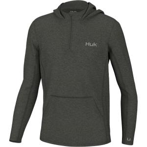 imageHUK Boys Coldfront Hoodie Performance Fishing Sweatshirt for YouthHeather Moss
