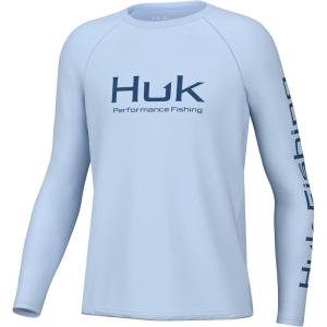 imageHUK Boys Pursuit Graphic Long Sleeve Fishing Shirt for KidsIce Water