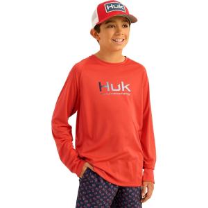 imageHUK Boys Pursuit Solid Long Sleeve Fishing Shirt for KidsChannel Marker