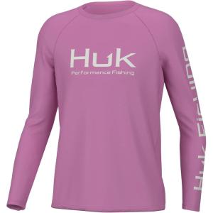 imageHUK Boys Pursuit Solid Long Sleeve Fishing Shirt for KidsUltra Pink