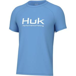 imageHUK Boys Pursuit Solid Short Sleeve Fishing Shirt for KidsMarolina Blue