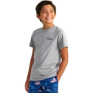 imageHUK Unisex Kids Performance Fishing Logo Tee Short Sleeve TShirtAmericana Sketch  Night Owl