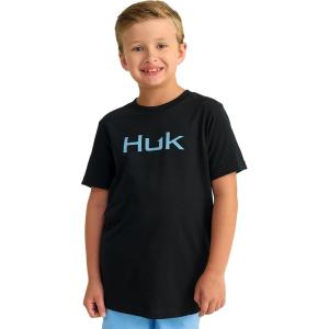 imageHUK Unisex Kids Performance Fishing Logo Tee Short Sleeve TShirtBlack
