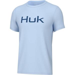 imageHUK Unisex Kids Performance Fishing Logo Tee Short Sleeve TShirtIce Water
