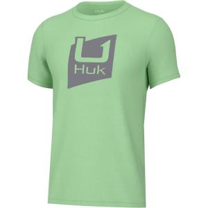 imageHUK Unisex Kids Performance Fishing Logo Tee Short Sleeve TShirtSlice Logo  Patina
