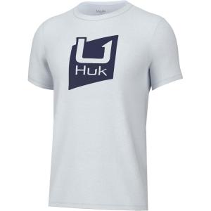 imageHUK Unisex Kids Performance Fishing Logo Tee Short Sleeve TShirtSlice Logo  White