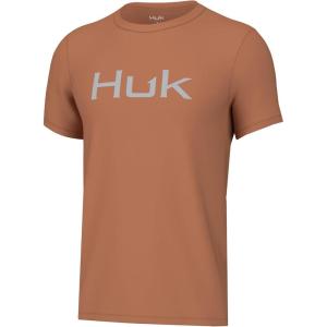 imageHUK Unisex Kids Performance Fishing Logo Tee Short Sleeve TShirtSunburn