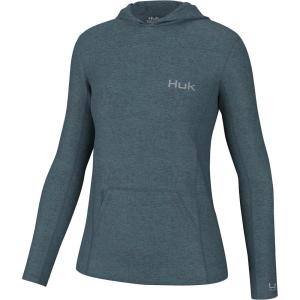 imageHUK Womens Coldfront Heather Hoodie Performance Fishing SweatshirtTapestry Heather