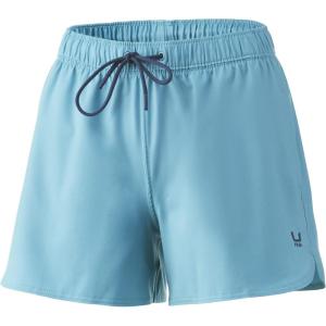 imageHUK Womens Volley Elastic Waist QuickDry Shorts 30 UPFPorcelain Blue