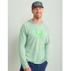 imageHUK Mens Icon Hoodie Fishing Shirt with Sun ProtectionFog Green