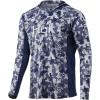 imageHUK Mens Icon X Camo Hoodie UPF 50 LongSleeve Fishing ShirtBluefin