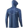 imageHUK Mens Icon X Camo Hoodie UPF 50 LongSleeve Fishing ShirtRunning Lakes  Titanium Blue