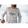 imageHUK Mens Icon X Camo Long Sleeve Performance Fishing ShirtRunning Lakes  Overcast Grey