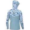 imageHUK Mens Icon X Pattern Hoodie Fishing Shirt with Sun ProtectionInside Reef  Azure Blue