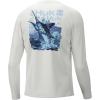 imageHUK Mens Kc Pursuit Long Sleeve Sun Protecting Fishing ShirtKc Marlin Blasted  White