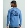 imageHUK Mens Kc Scott Patterned Icon Crew Performance Long Sleeve Fishing ShirtHarbor Mist