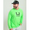 imageHUK Mens Kc Scott Patterned Icon Crew Performance Long Sleeve Fishing ShirtKc  Summer Green