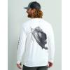 imageHUK Mens Kc Scott Patterned Icon Crew Performance Long Sleeve Fishing ShirtWhite