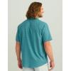 imageHUK Mens Kona Short Sleeve Fishing Button Down ShirtKona Cross Dye Stripe  Storm Blue
